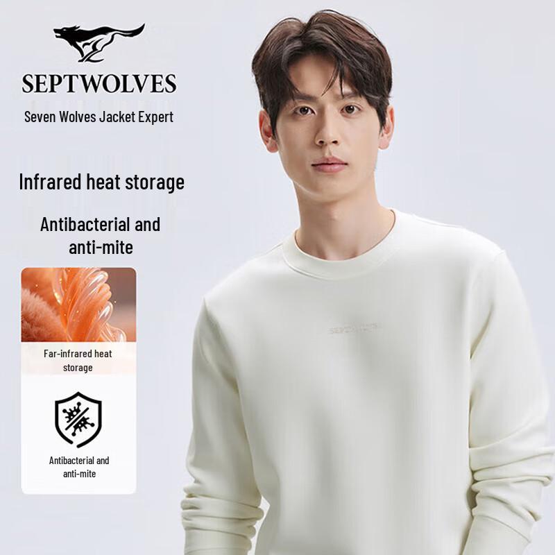 SEPTWOLVES Men's Autumn Printed Thermal Sweatshirt