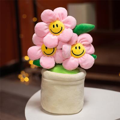 Lifelike Sunflower Plants Plush Toys Stuffed Daisy Flower Soft Bookshelf Decor Doll Creative Potted Flowers Pillow Cute Gift