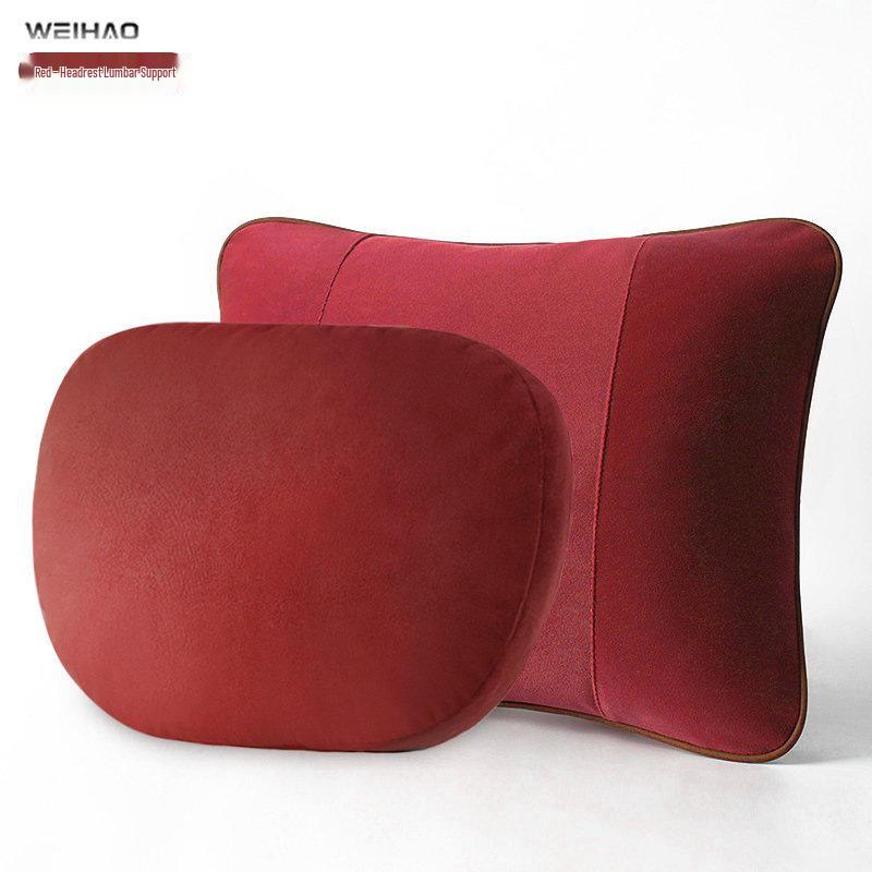 BMW Car Headrest Lumbar Pillow - Soft Pink Neck Support for Girls