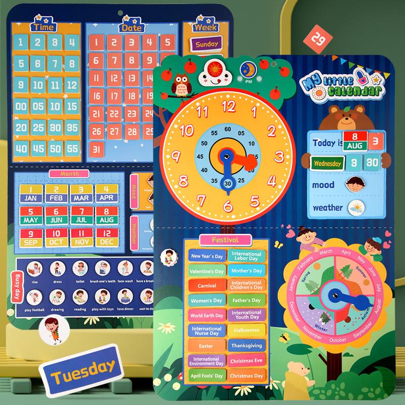 Kids' Early Learning Sticker Book: Number Recognition & Clock Toy