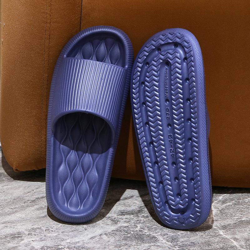 

Женские шлепанцы на толстой подошве Cloud-Step: Тихий, Прочный, Летний Комфорт для Пар Дома и в Ванной. 44/45 темно-синий