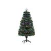 HOMCOM Sapin De Noël Artificiel, Lumières LED, Pointe En Forme D'étoile, 66 Cm X 66 Cm X 120 Cm, Vert