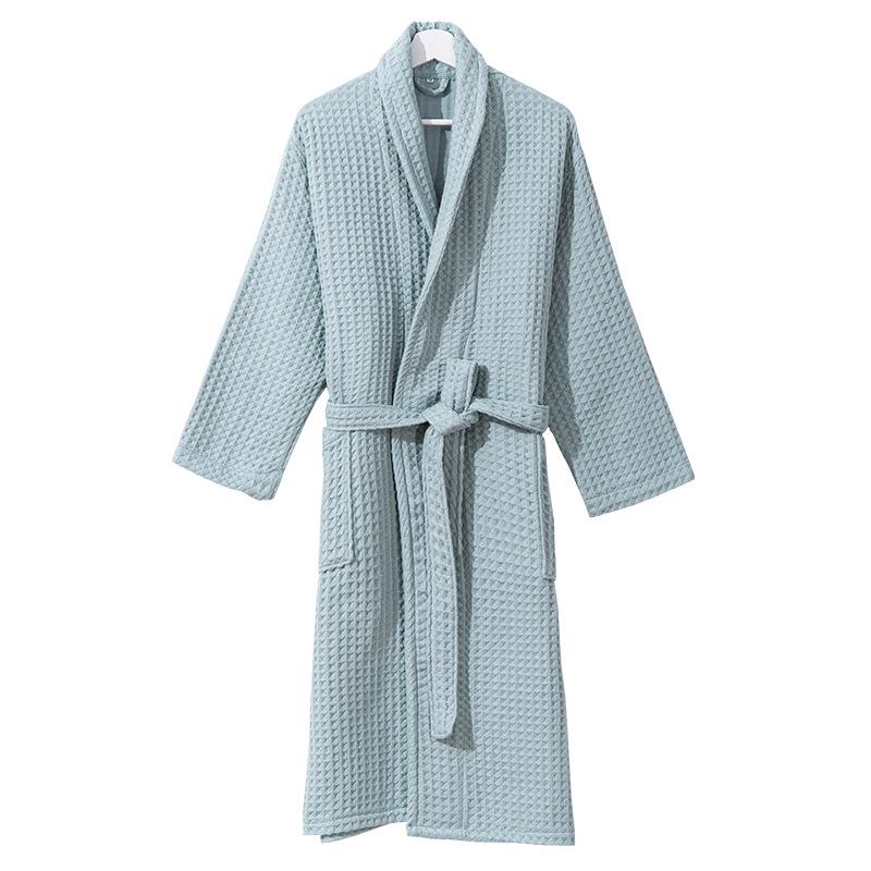 Japanische Baumwoll-Waffel-Yukata-Robe: Ganzjahres-Bademantel für Damen & Herren