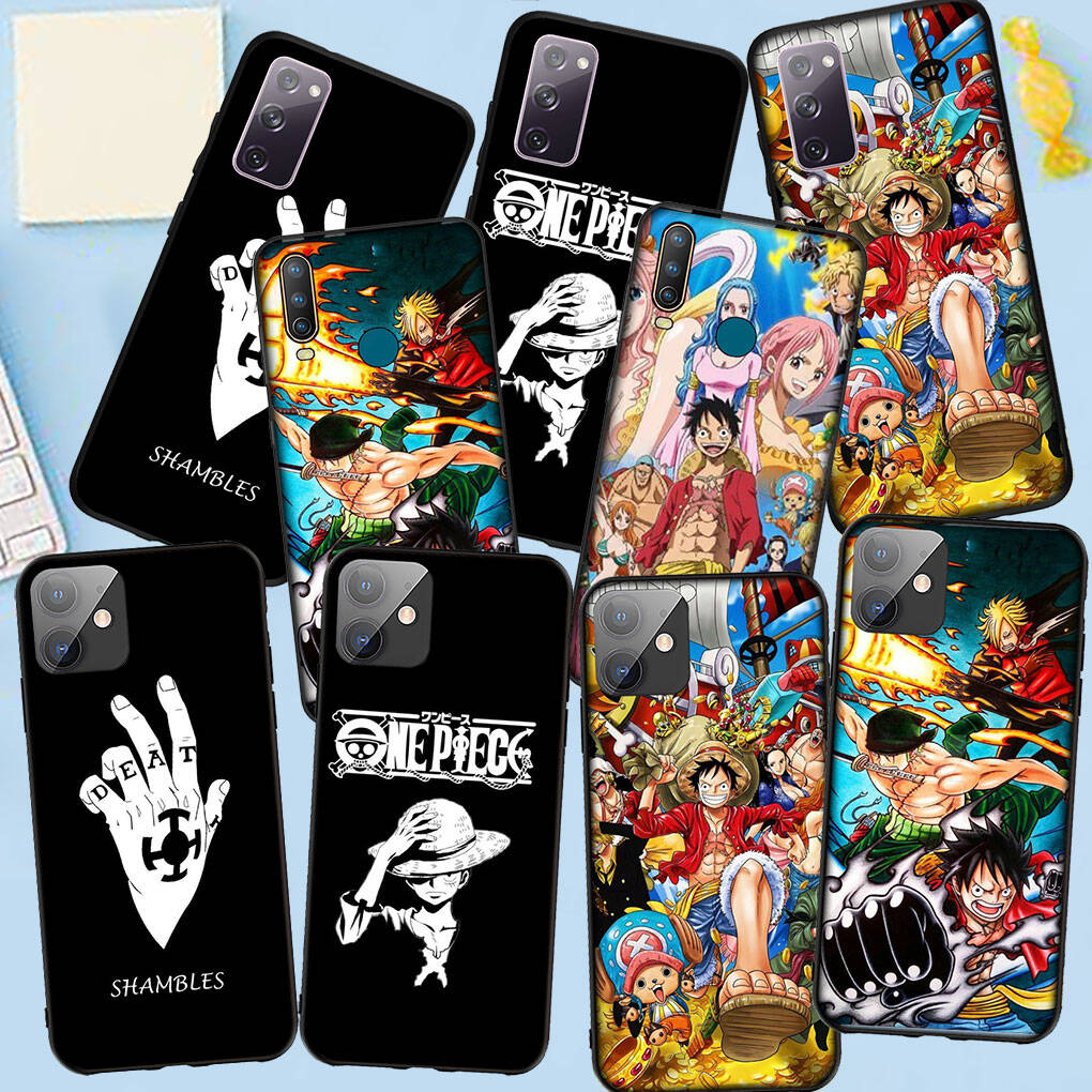 Phone Case for iPhone 17 15 16 Plus XR Redmi Note 14 12 11 13 Pro Max Huawei P30 P20 Lite OPPO A60 A40 A80 A18 A16 A54 Cartoon Luffy One Piece Cover