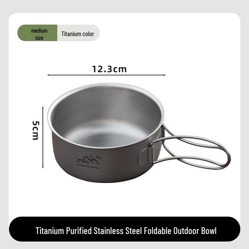 Japanese-Style Titanium Camping Pot: Portable, Foldable, Multi-Functional Outdoor Cookware for Soup and More