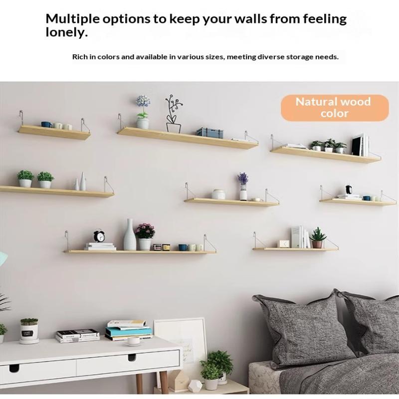 Black Floating Wall Shelves With Durable Metal Brackets Large Storage For Bedroom Living Room Home Decor