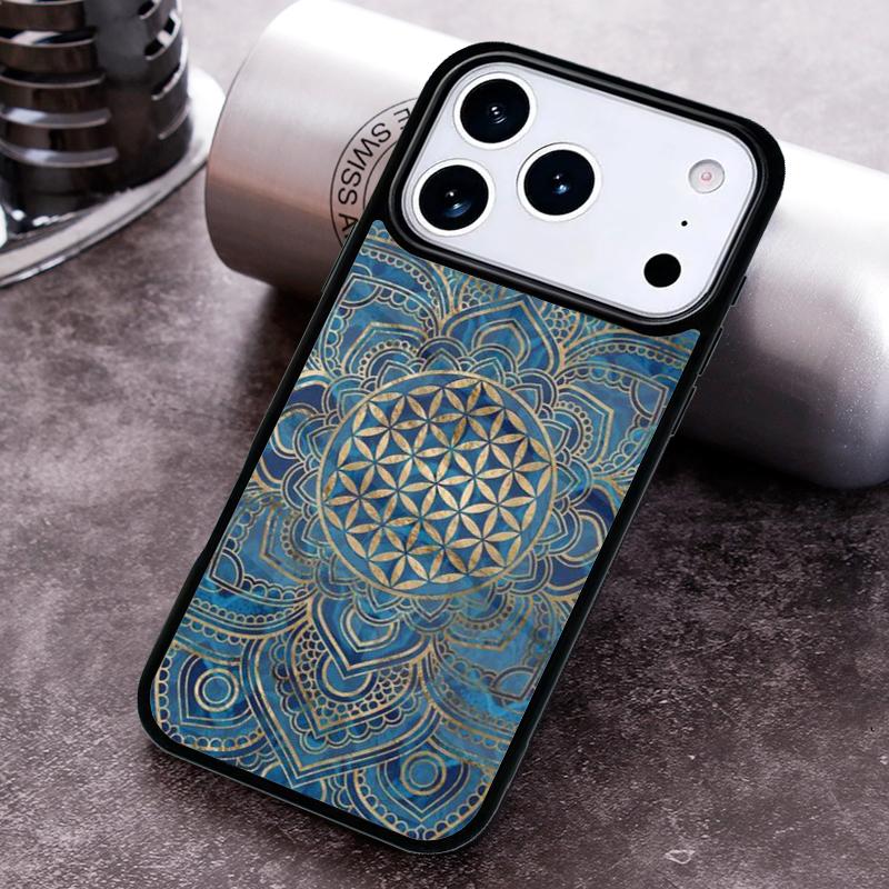 Flower Of Life In Lotus Pastel Golds Phone Case for iPhone 17 16 15 Pro Max Air 14 13 12 11 Plus Shockproof Cover
