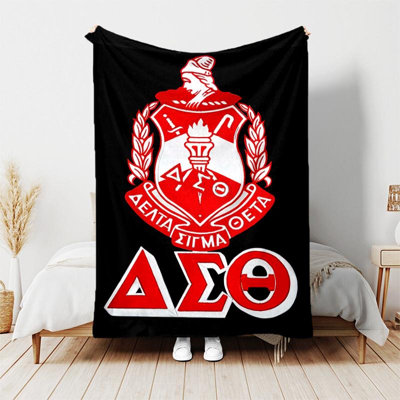 1pc Blanket Delta Sigma Theta logo Print Design, Lightweight Blanket for Sofa, Bed- Soft &Warm, Gift for All Seasons like Christmas, Halloween