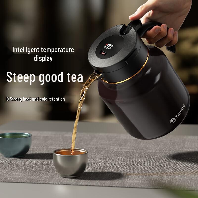 TOMIC 1L Smart Temp Display Insulated Tea Pot
