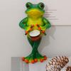 Guitarist Frog Figurine Resin Drummer Frog Sculpture Animal Decoration Frog Statue for Home Office Desktop Decor