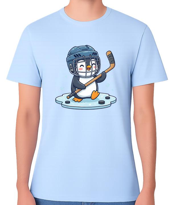 

Cute Penguin Hockey Player Graphic Unisex T-Shirt Funny Ice Sports Tee 5XL різнокольоровий
