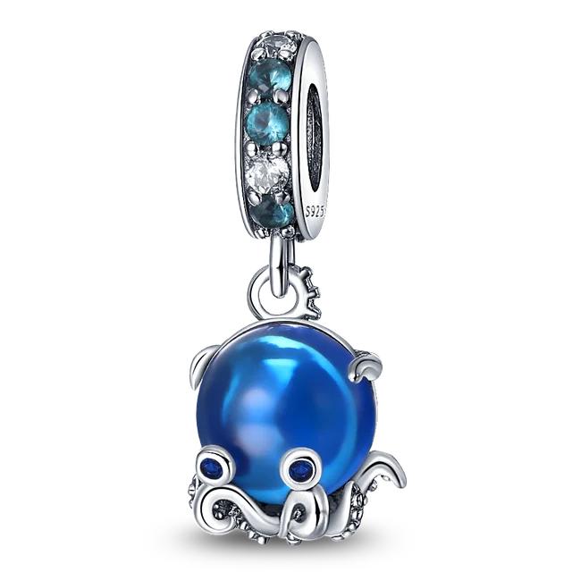 FitNew Original Bracelets 100% 925 Sterling Silver Oecan Blue Sea Turtle Starfish Mermaid Charms Beads DIY Jewelry Making