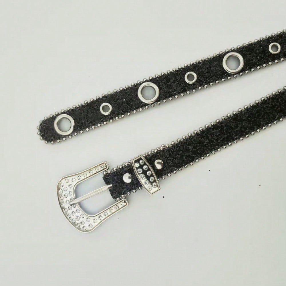 Edge Bead Wide Belt Women's Fashion Versatile Belt Sequined Belt Women's High-end Belt Women