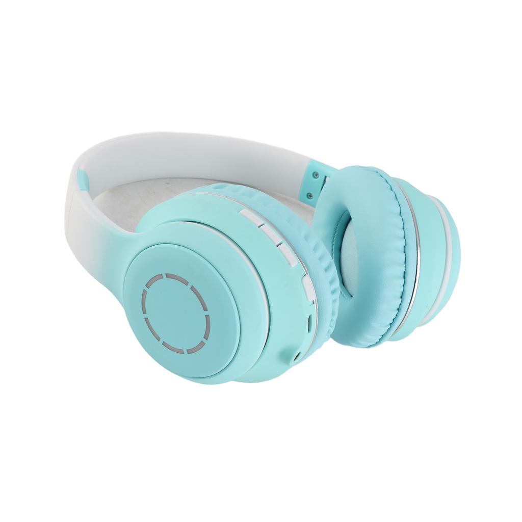 Bluetooth Headphone Heavy Bass Noise Cancelling Foldable Gradient Color Wireless Headset with Light