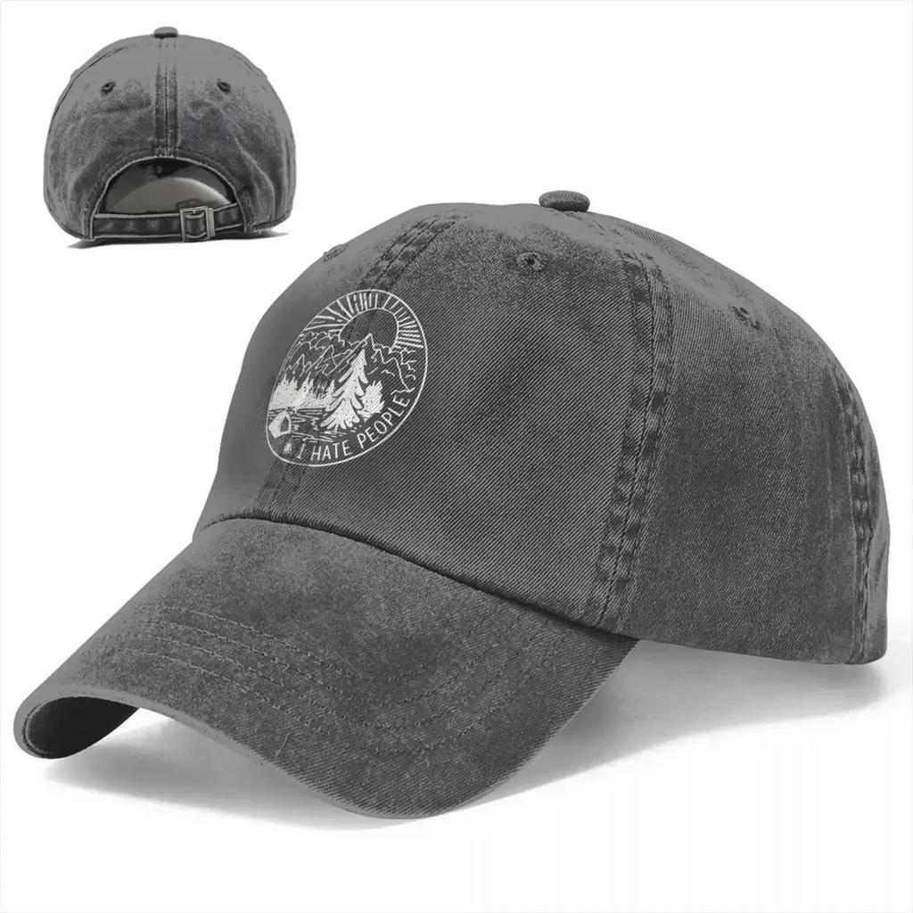 Hip Hop Washed Cotton I Hate People Baseball Cap Homme Cowboy Hats Camping Campfire Casquette Gorras