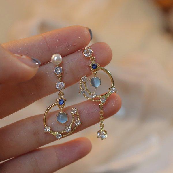 Exquisite Leaves Crystal Flower Stud Earrings For Women AAA Zircon Rose Butterfly Tassel Earring Bride Wedding Party Zircon