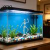 Decorazione Spettrale per Terrario di Rettili Scheletro Dinamico Decorazione per Acquario Pesci Danzanti Azionati ad Aria Accessorio per Feste di Halloween Paesaggio Sottomarino per