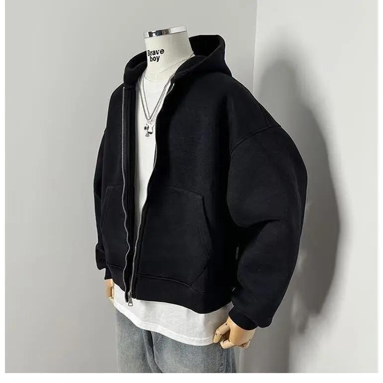 Men's Hoodie Solid Back Small Bag Design Sweatshirt Spring Autumn Four Seasons Jacket Men Women Trendy Brand Jacket Hooded for Male Coats