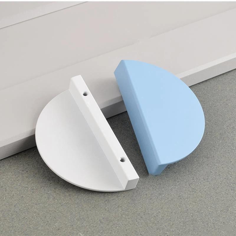 Maniglie colorate per mobili da cucina, pomelli per ante di armadi e cassetti, semicircolari, stile crema, maniglie colorate per camera dei bambini, abbinamento