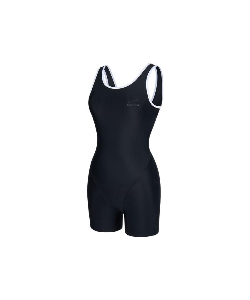 Lenomasuyeongbog Women'S Basic 2-Part Half Swimsuit Black Rn-Ls2F561-Bk