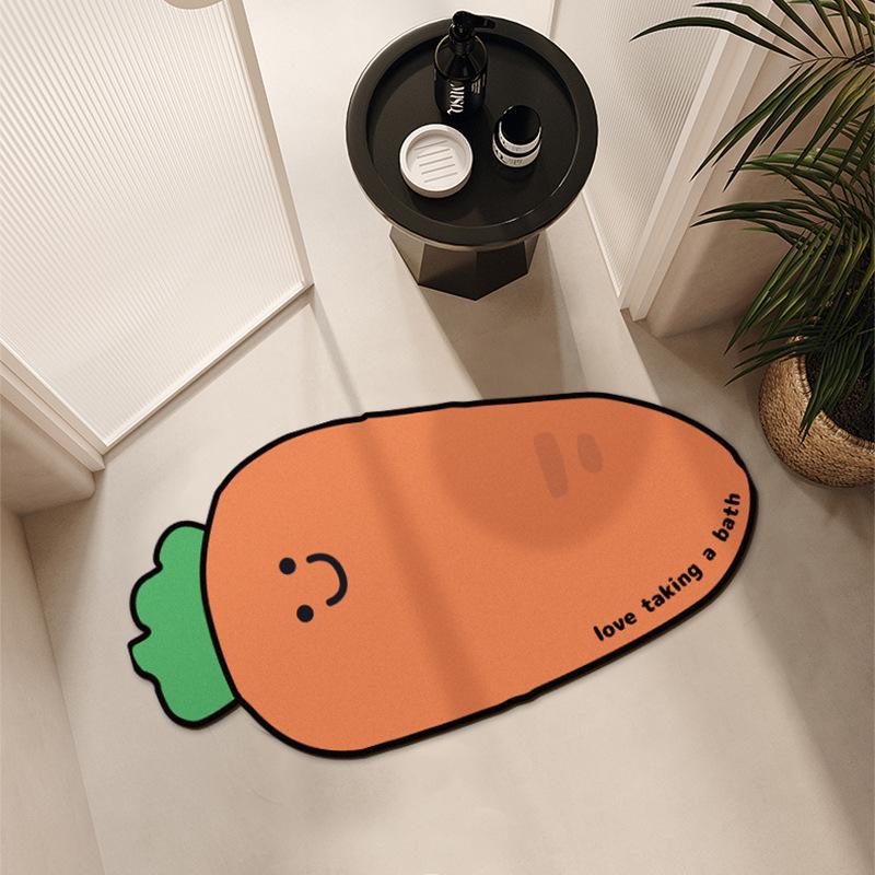 Cartoon Bathroom Floor Mat Water-Absorbing Quick-Drying Diatom Mud Floor Mat Household Bathroom Door Wear-Resistant, Dirt-Resistant And Non-Slip Floor