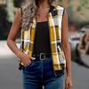Women's Plaid  Vest Zip Up Sleeveless Casual Jacket