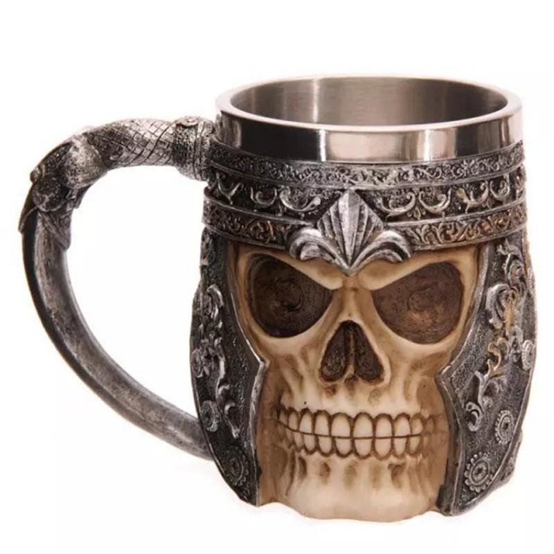 Stainless Steel Handle Cup With Creative Relief Resin Decoration Personalized Cup
