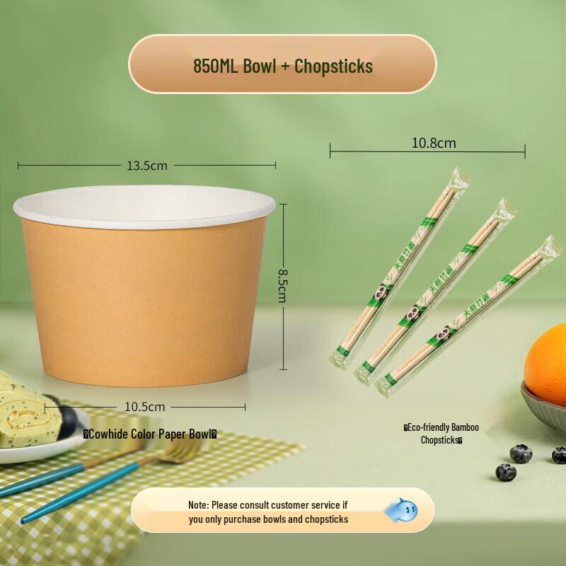 Qiwei 750ml Kraft Paper Bowl with Lid