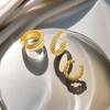 Gold-Plated Brass Smooth Large Hoop Fashion Ear Cuff Set for Women