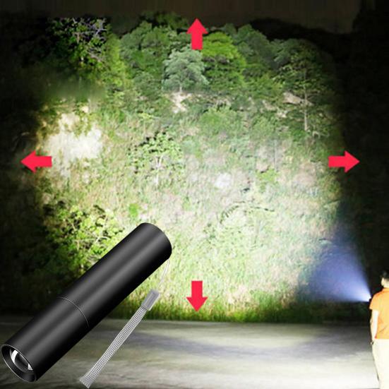 1 Set Mini High Brightness Flashlight Lighting 3 Modes Waterproof Compact Size Energy-saving User-friendly Aluminum