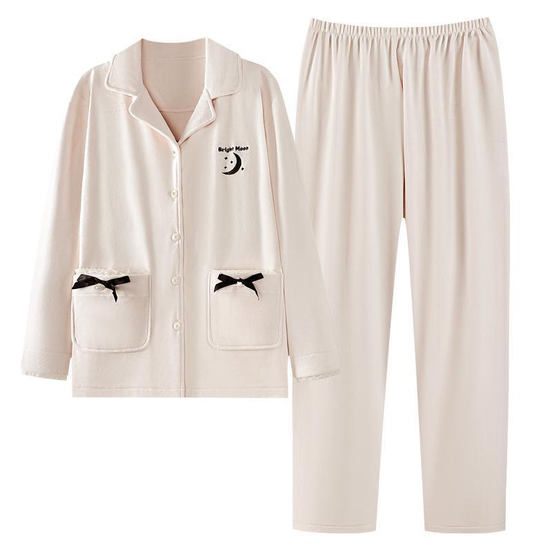 Pajamas Women'S Autumn And Winter Long-Sleeved Island Fleece High-End Fleece Thickened Coral Fleece Spring And Autumn Loungewear