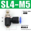 Air Tube Speed Control Connector JSC8-02 Throttle Valve SL6-M5/4/10-01-02