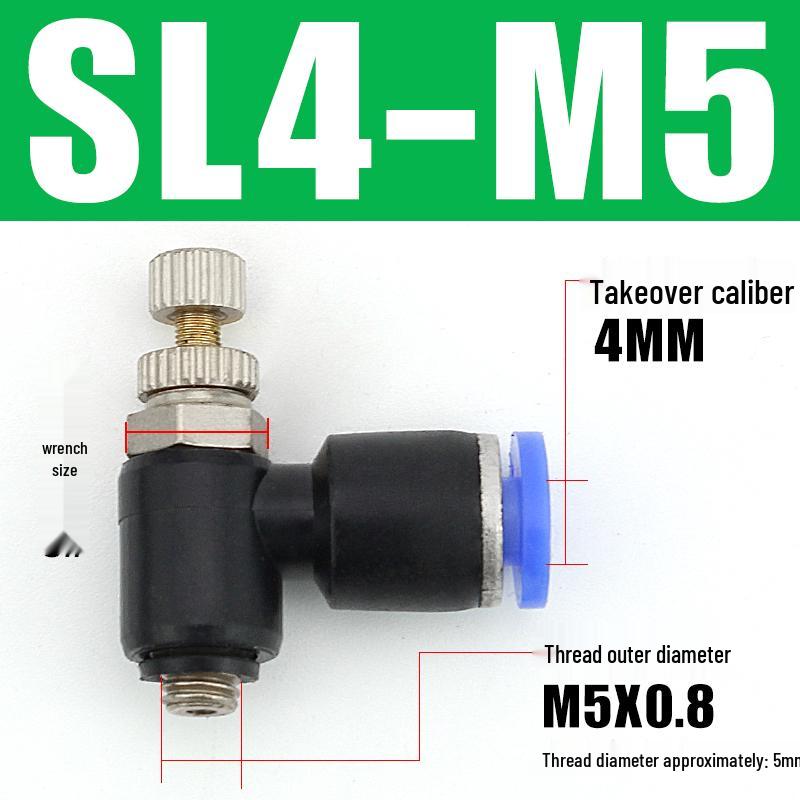 Air Tube Speed Control Connector JSC8-02 Throttle Valve SL6-M5/4/10-01-02