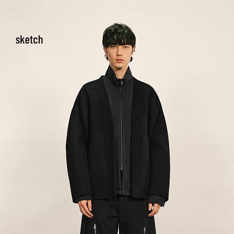 

Sketch Men s 2025 Winter Collarless Wool Blend H-Shape Jacket M