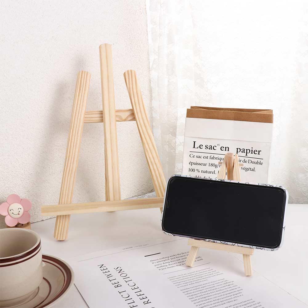 Kids Small Wooden Tabletop Holder Shelf Painting Easel Display Stand