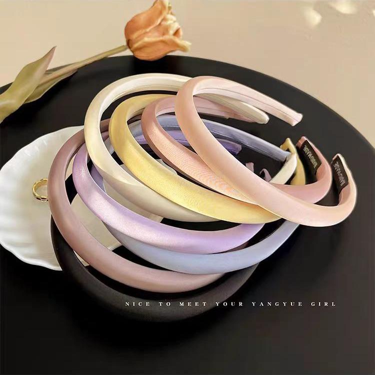 Glossy Solid Color High Skull Headband for Women - Non-Slip Hair Accessory