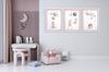 Zestaw Plakatów Dla Dziecka Króliczki Balony Pastelowy Róż Obrazy 30x40