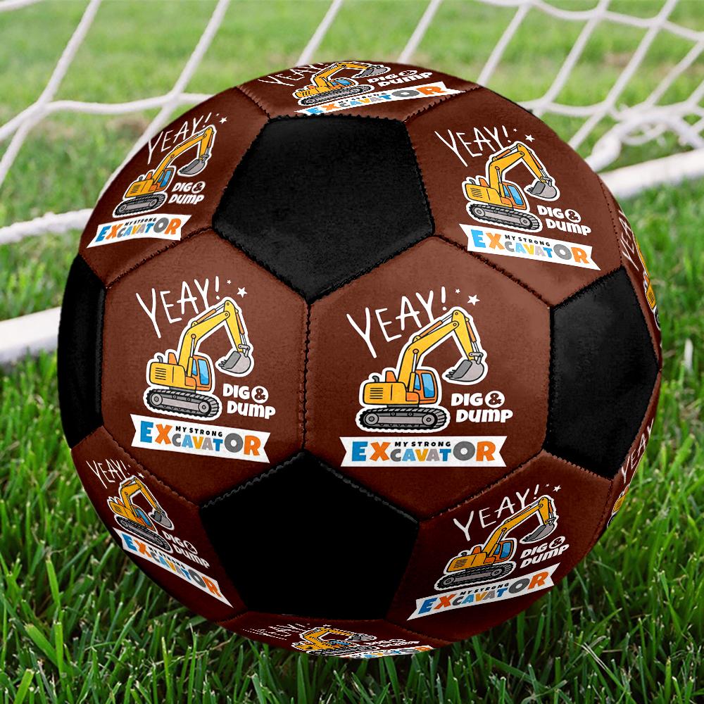 Excavator Theme Size 5 Soccer Ball, Suitable for Both Indoor and Outdoor Matches, a Gift Suitable for Everyone.