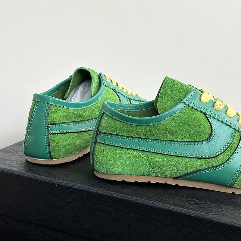 Germany genuine leather sneakers 2025 new womens shoes mens shoes comfortable casual deerskin plate shoes laceup flats designer