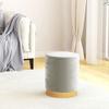VidaXL Round Storage Stool Light Grey Velvet 31 X 37 Cm 340285