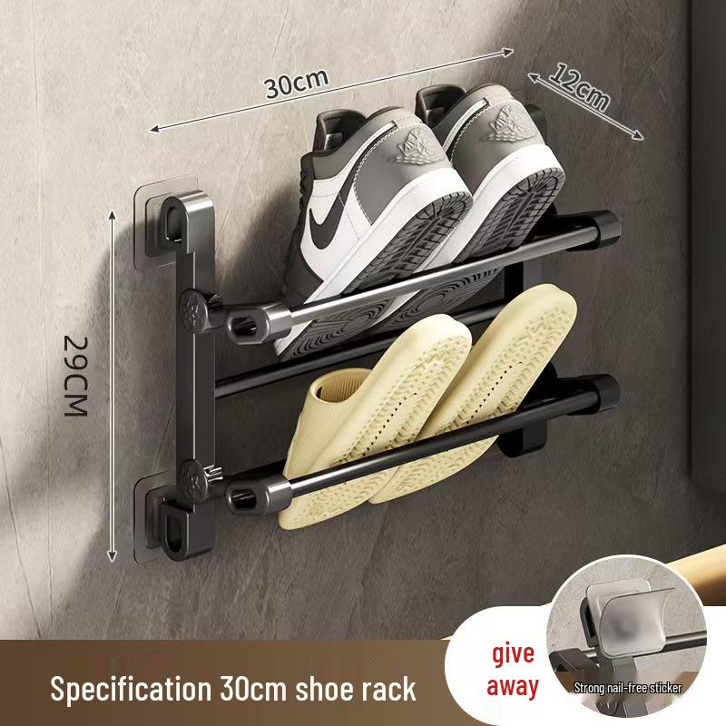 Wall-Mounted Punch-Free Slipper Rack for Doorway or Bathroom
