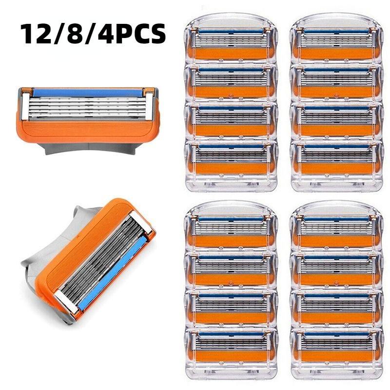 

12/8/4 шт., 5-слойные сменные сменные лезвия для мужской бритвы, удобный триммер для бритья