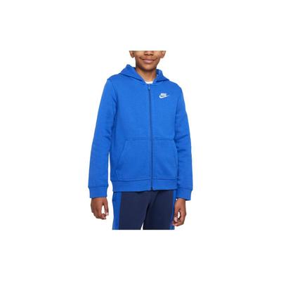 Logo Bestickte Kapuzen-Sportjacke Locker Kinderjacken Blau BV3699-480