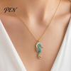 Lightweight Seahorse Pendant Women Blue Necklace, Rhinestone Stylish Sea Summer Necklace Creature Beach Gift for Her Wife Girlfriend Charming