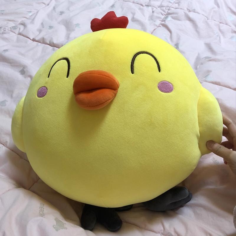 Favorite Toy Unisex Kids Yellow Chicken Plush Toys Lovely Cartoon Little Chicken Doll Soft Stuffed Cute Chick Animal Pillow Xmas Gifts For Kids 35/65Cm