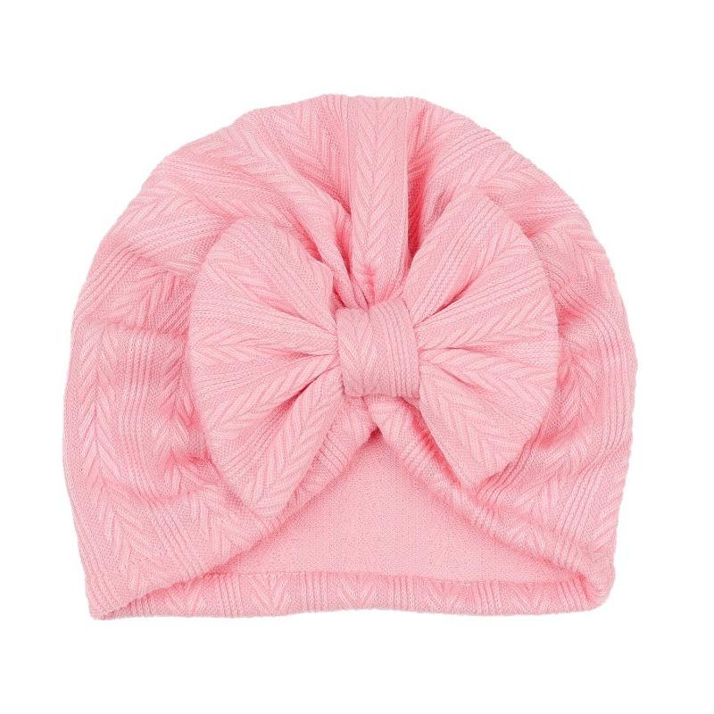New baby hat baby hat elastic jacquard Indian hat bow windproof children's hat knitted pullover hat
