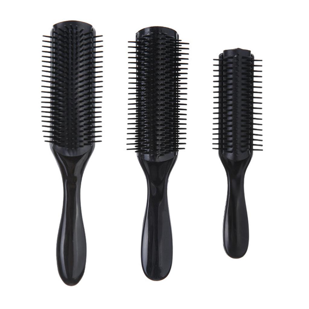 9 Row Cushion Hair Brush for Natural Curly Hair 3 Sizes Detangling Comb for Volumizing and Shaping Curls Gentle Defining Wide Teeth
