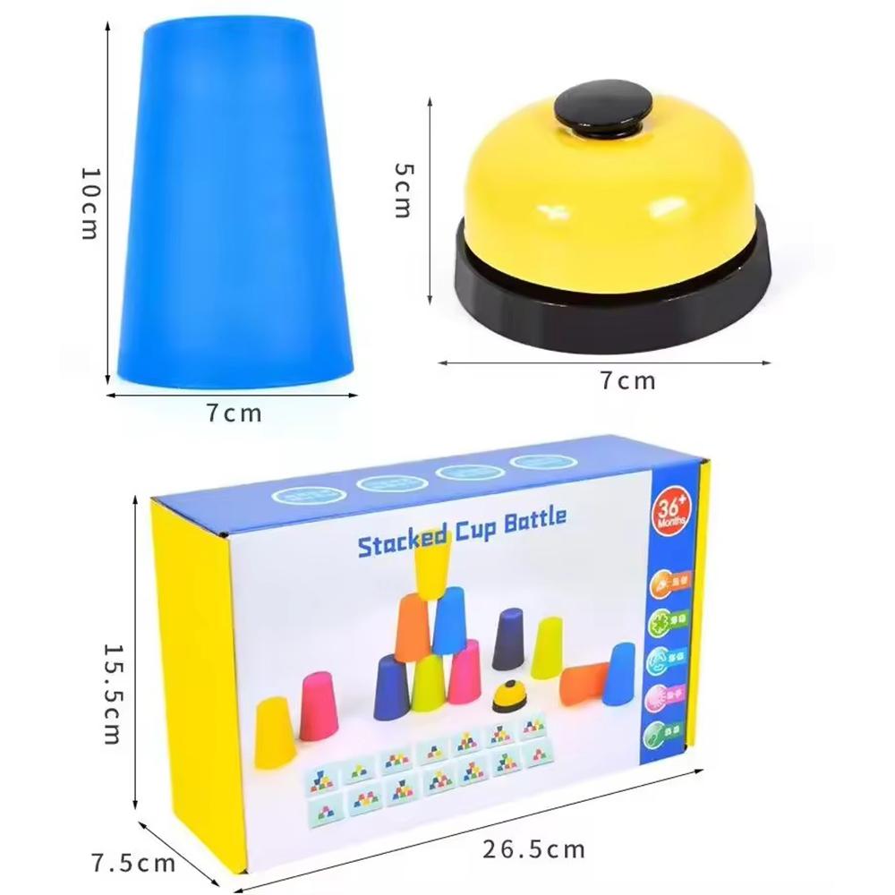 Montessori Toys Stack Cup Game With Card Kid Educational Intellectual Enlightenment Color Cognition Logic Training Children Gift
