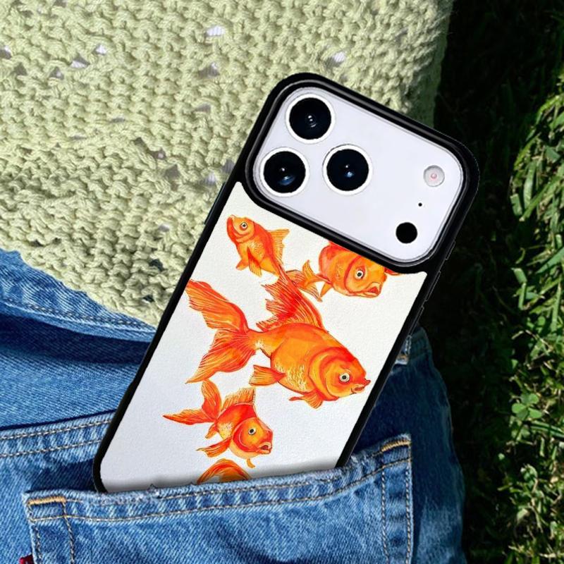 Goldfish Golden ornamental fish phone case cover Compatible with for IPhone 17air 16e 15 14 13 12 11Pro Max 17 Air
