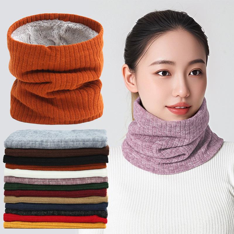 Unisex Wool Neck Gaiter: Faux Collar for Cervical Support, Thickened, Warm Knitted Scarf & Head Protector.